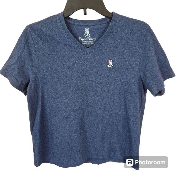 Psycho Bunny Mens 100% Pima Cotton DIY Cutoff V-Neck Short Sleeve Tee Size 3 - Picture 2 of 4